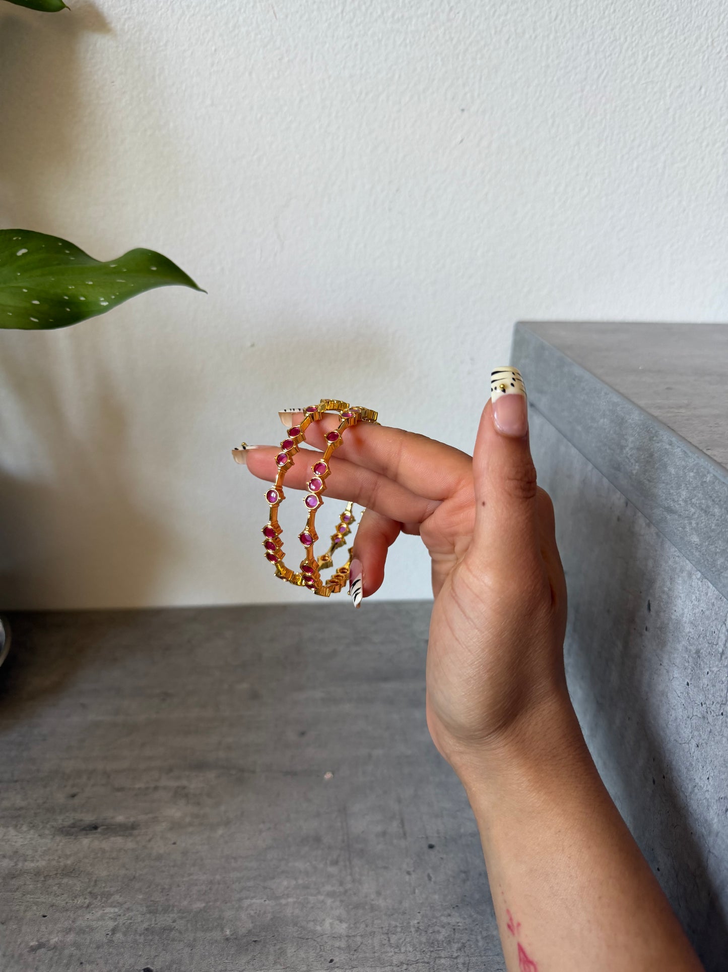 Ruby Stone Bangles