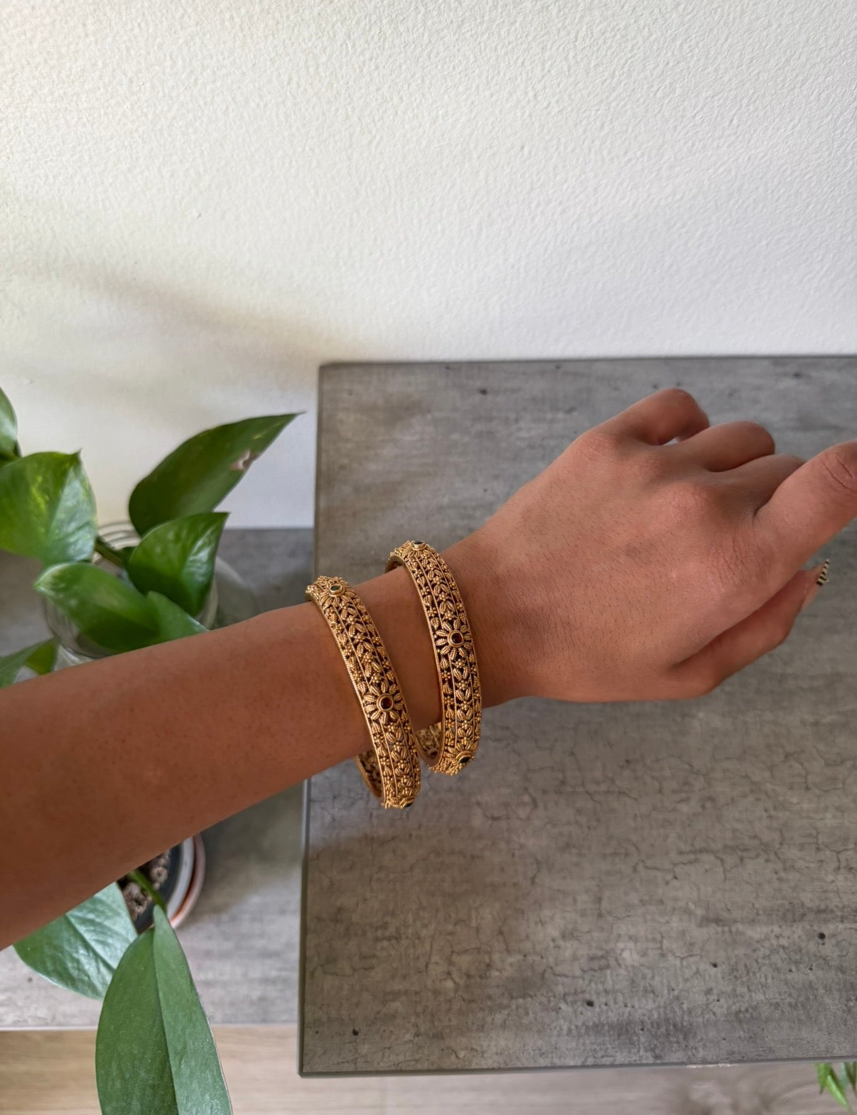 Chunky Flower Bangle