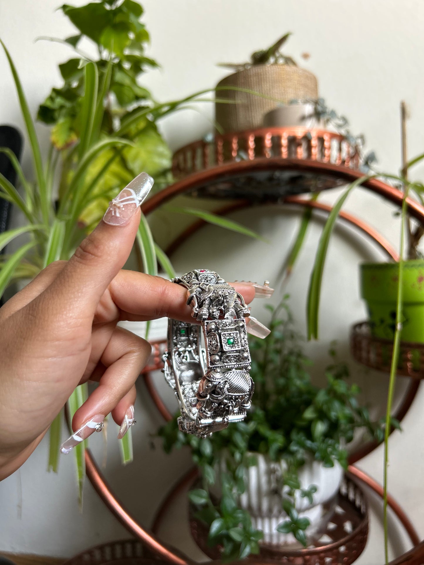 Silver Elephant Bangle