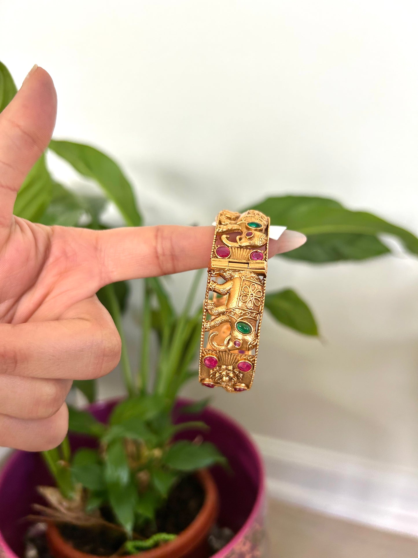 Gold Elephant Bangle