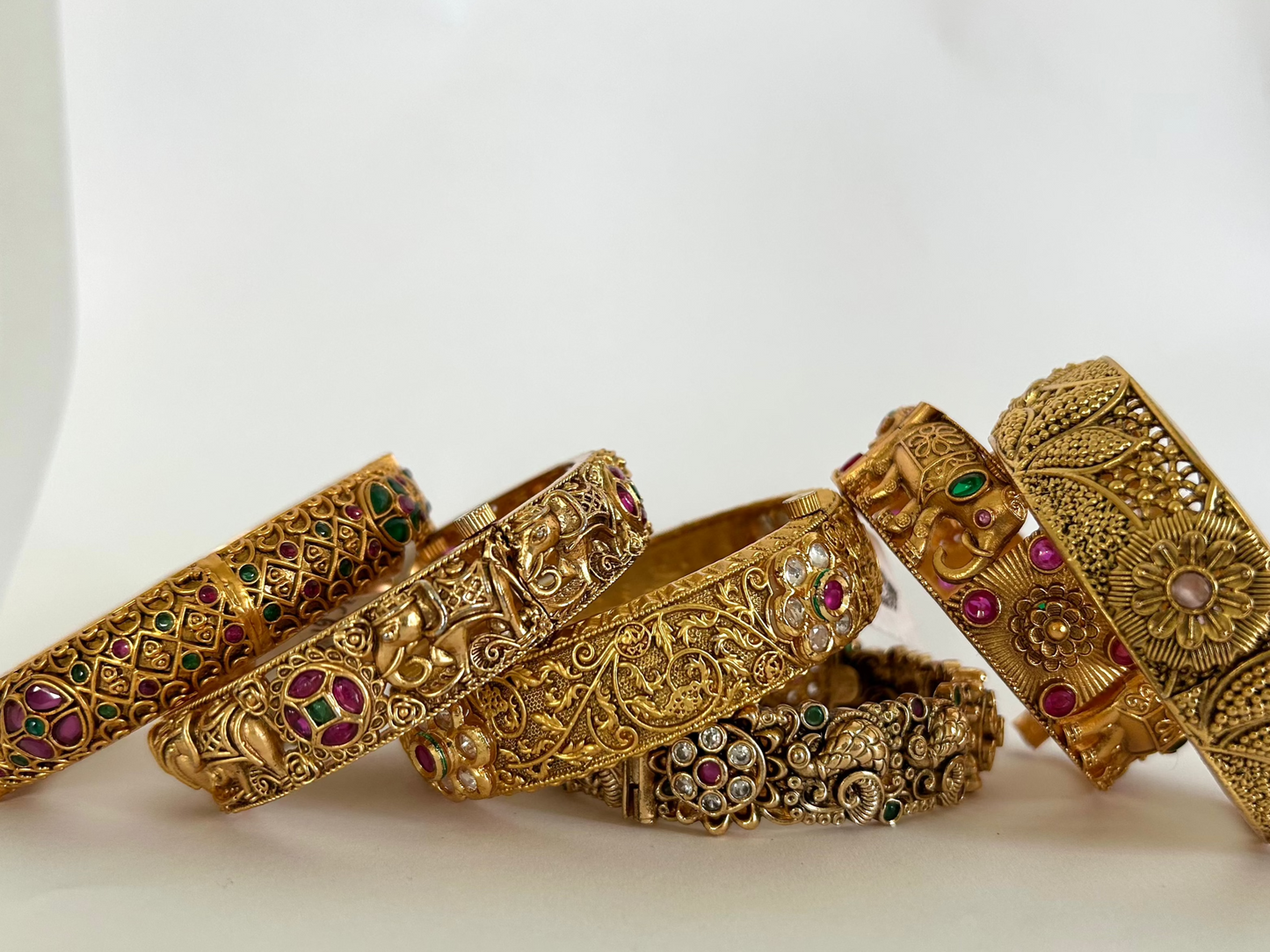 Multi Stone Antique Bangle