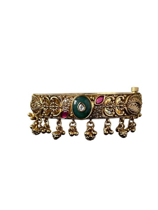 Gold Bangle with Dangles